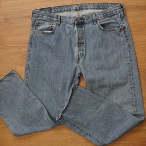 Vintage Levi's 501 Light Blue Classic Straight-Leg Jeans